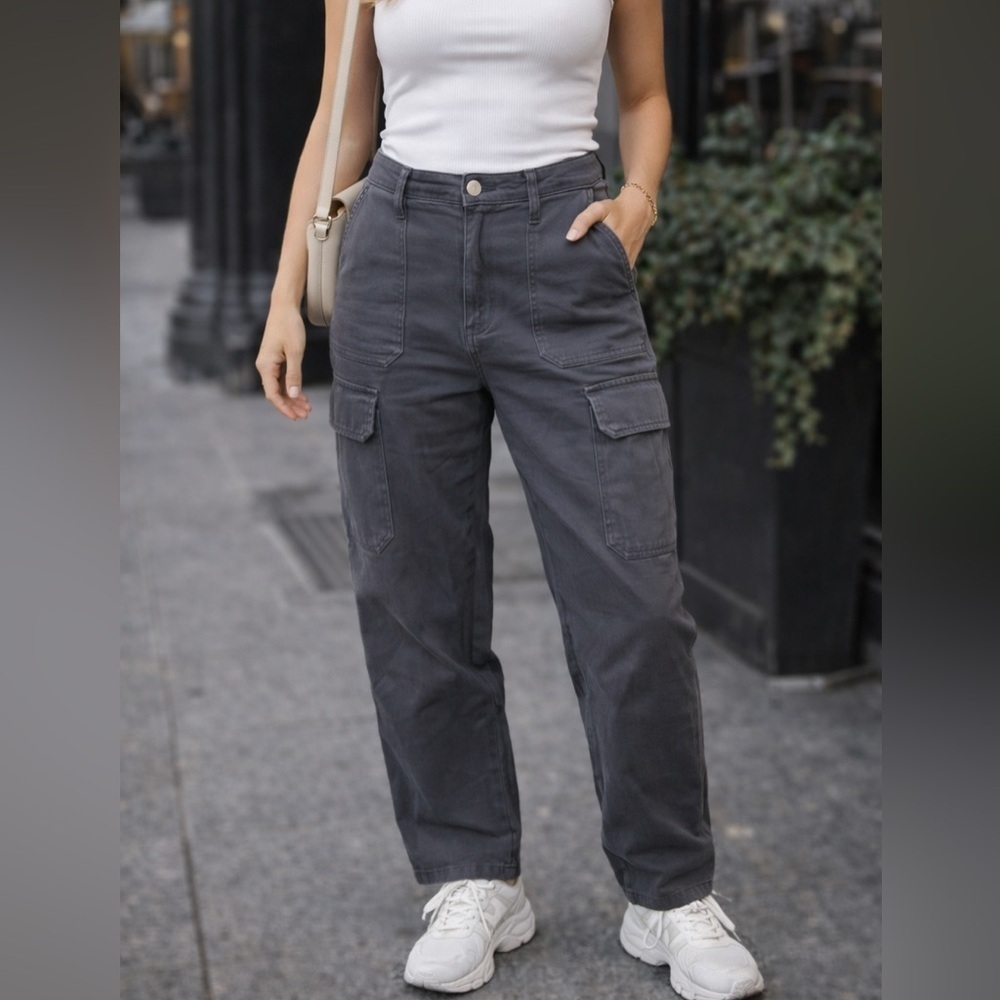 Zara Charcoal Gray Cargo Pants | Women’s Size 4 | Utility Straight Leg